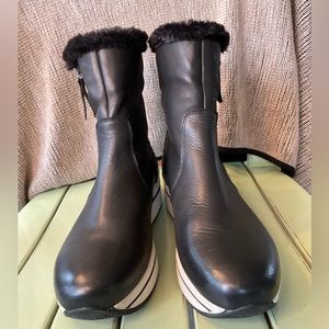 Carmela Black Suede Leather Ankle Boots